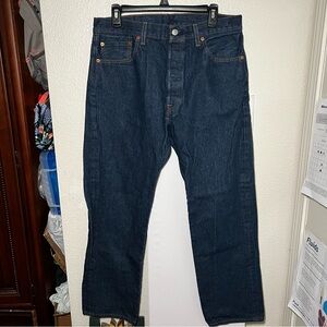 Levi’s 501 Men Straight Leg Dark Wash Jeans Size 36x32